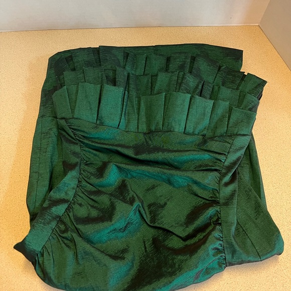 Formal Strapless Mini Dark Green Dress Size 6 - Picture 3 of 5